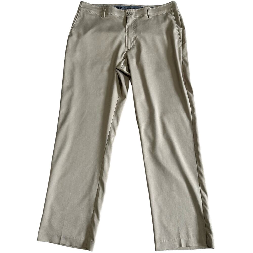 ProTour Khaki Performance Wear Flat Front Pants Size 36x30